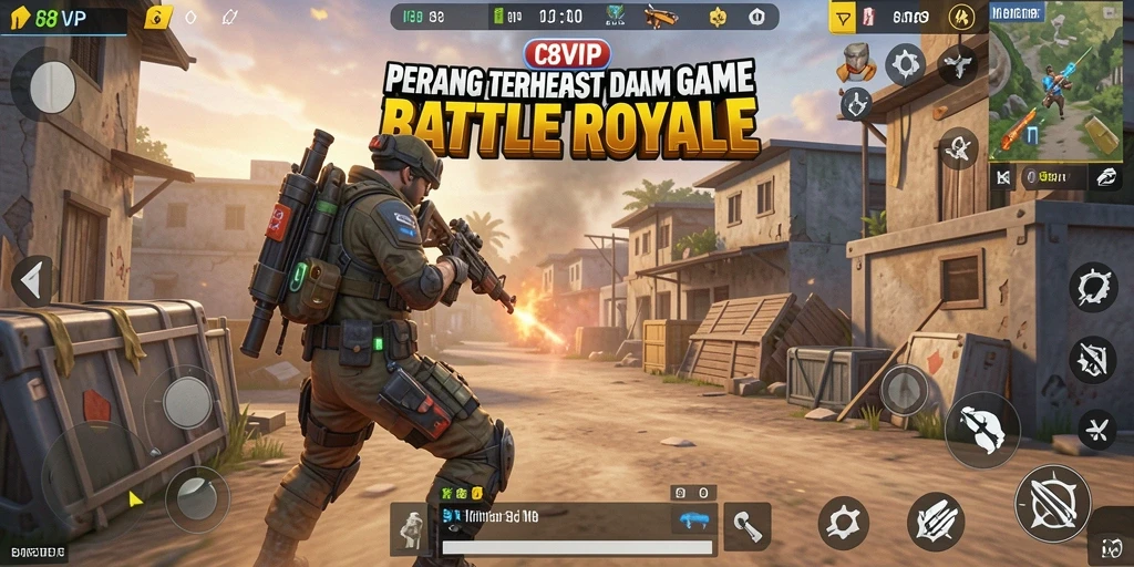 Tampilan seru gameplay C8VIP dalam mode Battle Royale.