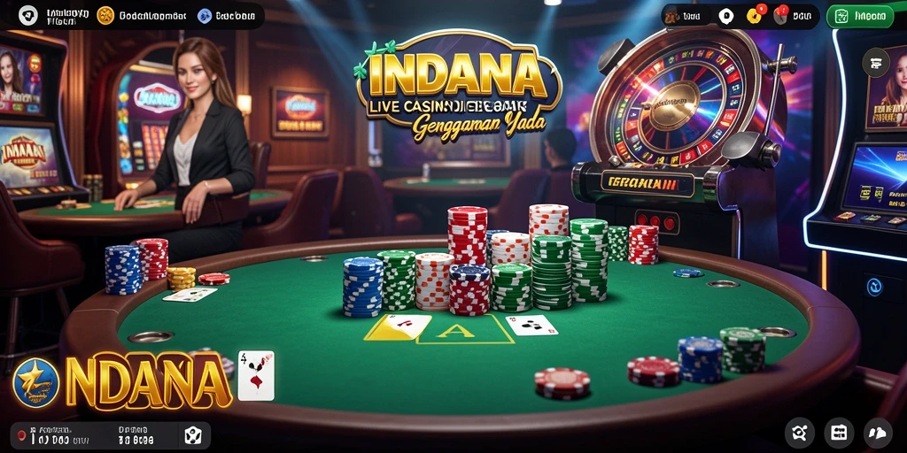 Tampilan gameplay Live Casino INDAAA yang mendebarkan dan interaktif.