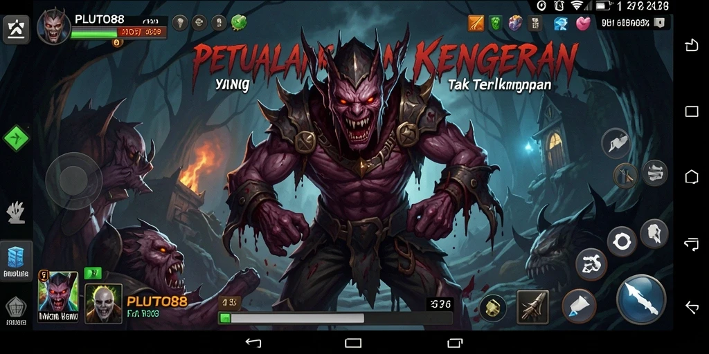 Tampilan gameplay menegangkan dengan efek suara yang mencekam.