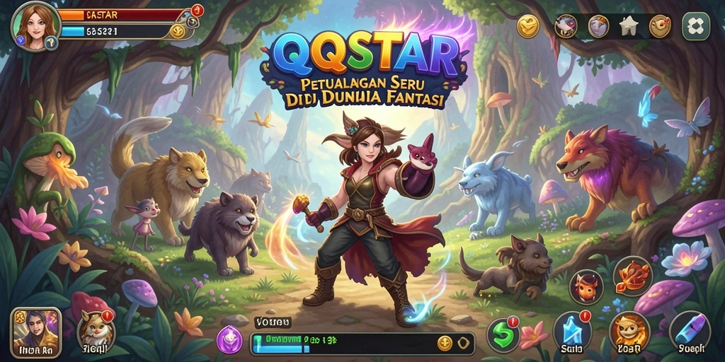 Screenshot QQSTAR menampilkan aksi mendebarkan di dunia petualangan.