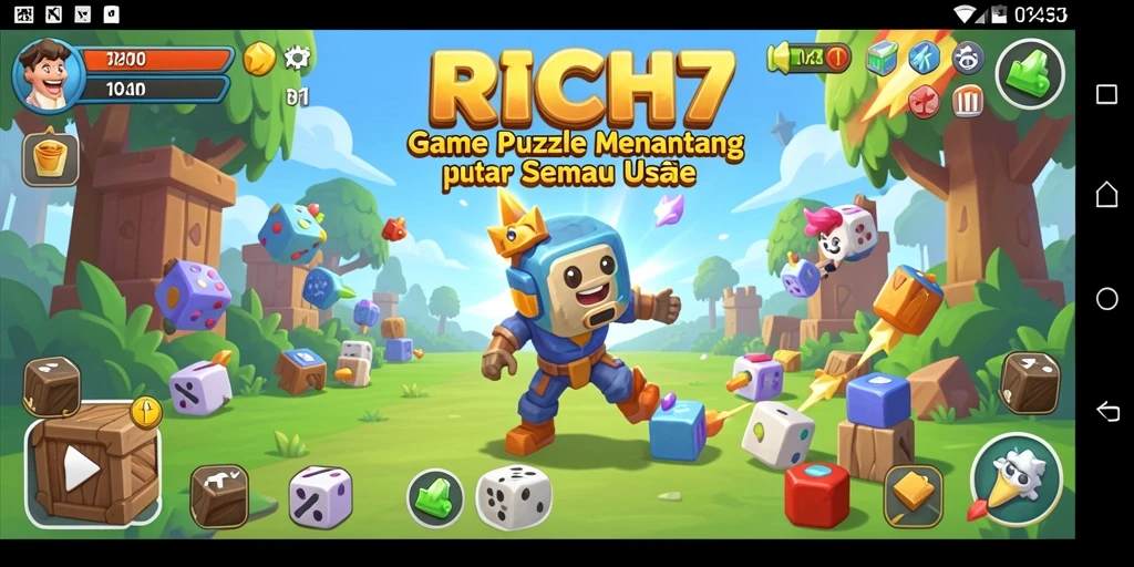 Screenshot gameplay RICH7 menampilkan teka-teki menantang yang menarik.