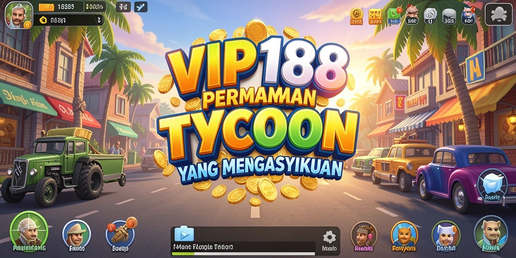 Tangkapan layar gameplay VIP188 menampilkan pengalaman membangun bisnis Tycoon.